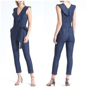 NWT Banana Republic Ruffle Denim Jumpsuit